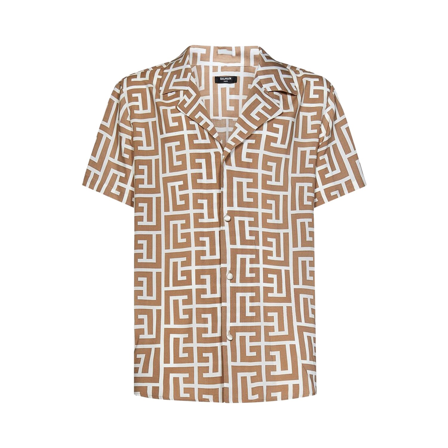 

Рубашка Balmain с монограммой, цвет слоновой кости/коричневый