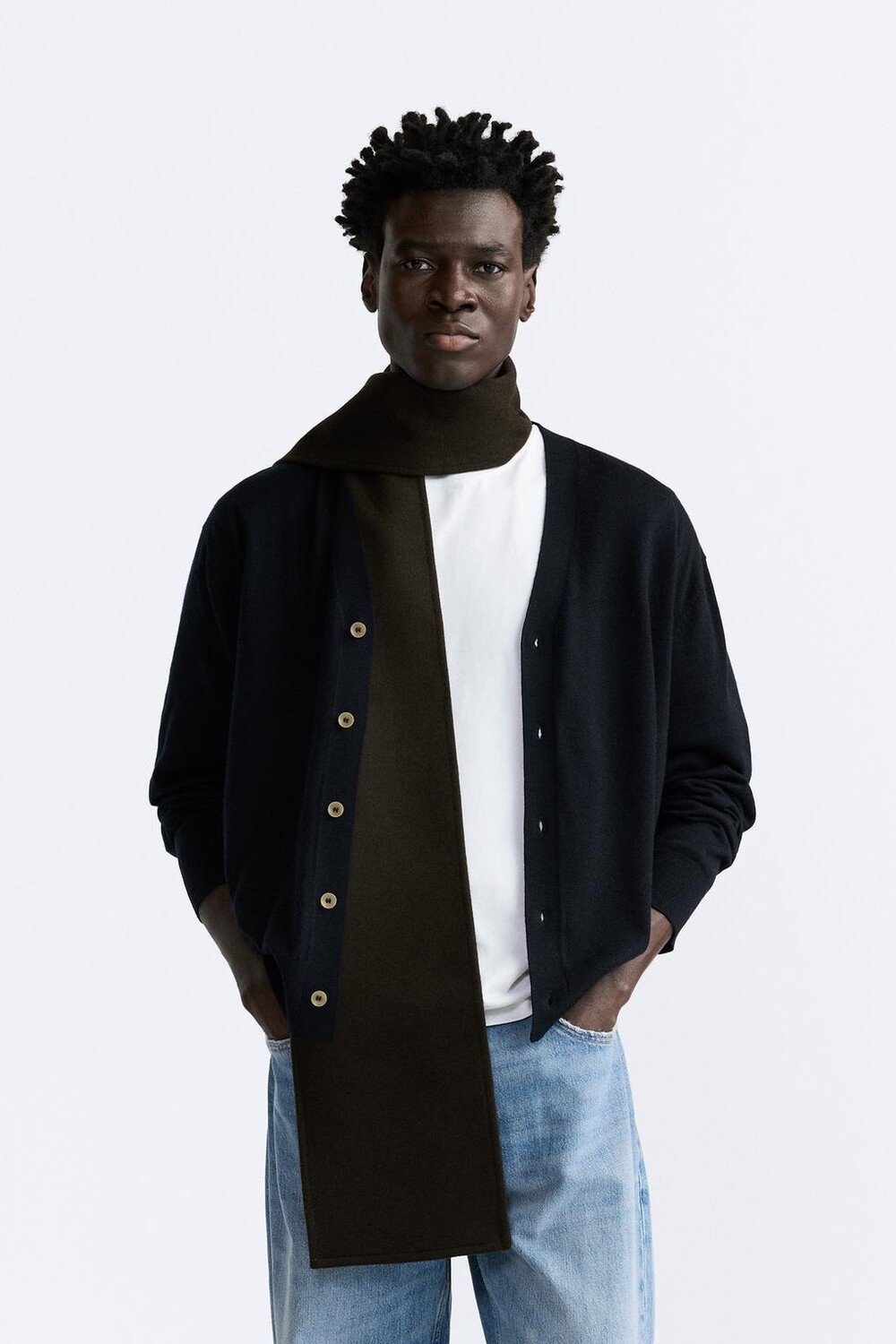 

Шерстяной шарф ZARA, хаки