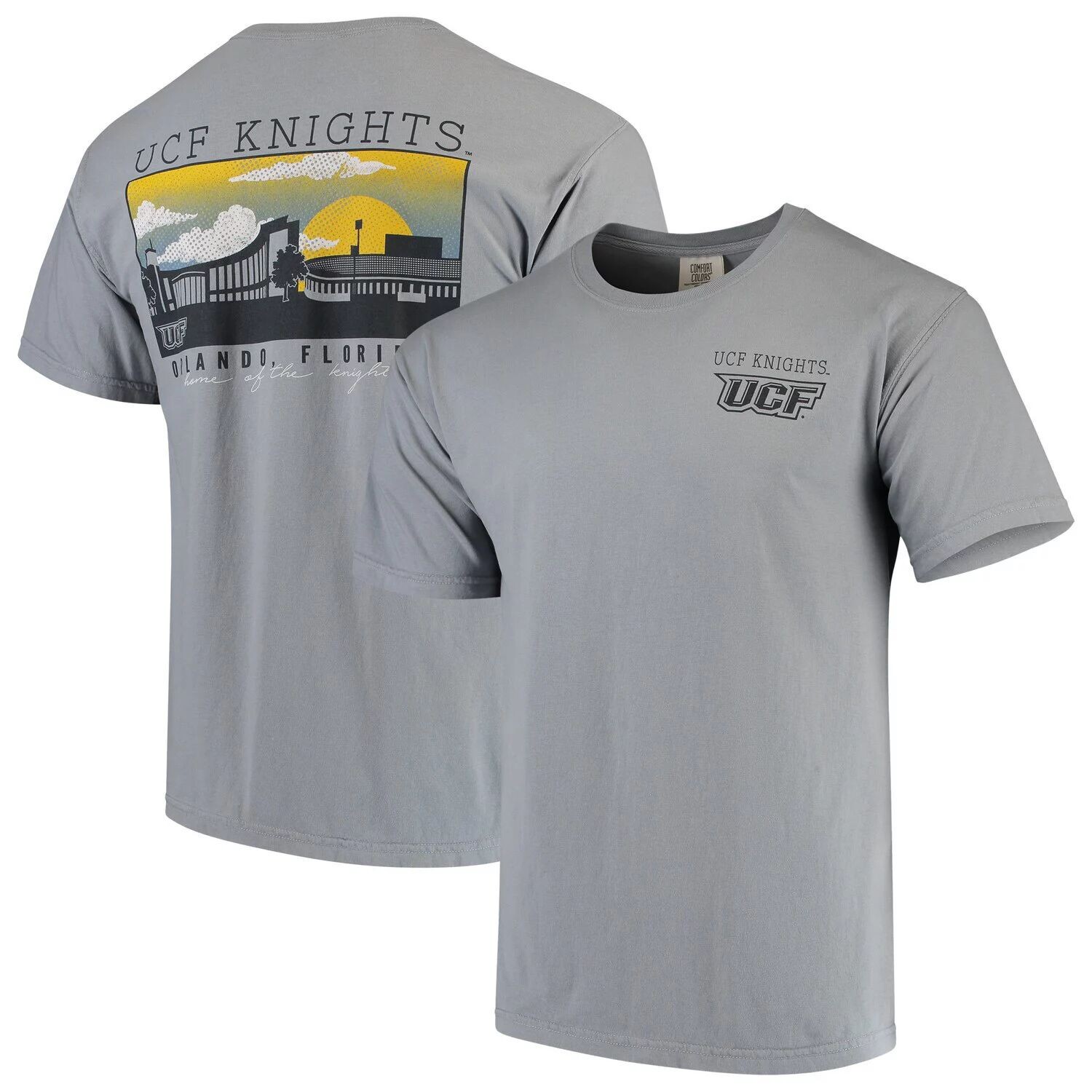 

Мужская серая футболка UCF Knights Team Comfort Colors Campus Scenery