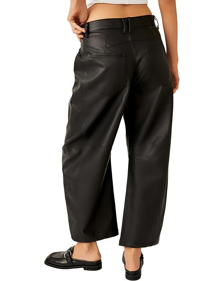 

Брюки Free People We The Free Good Luck Mid-Rise Vegan Barrel, черный