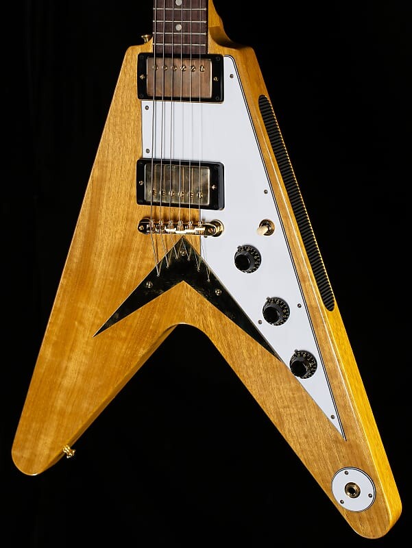 

Электрогитара Gibson Custom Shop 1958 Korina Flying V White Pickguard Natural