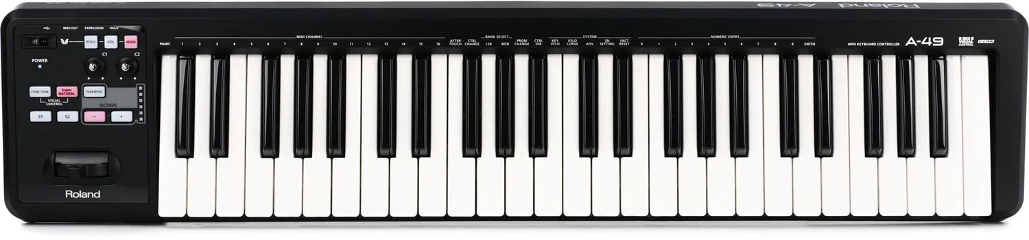 

Roland A-49 49-клавишная клавиатура-контроллер — черный