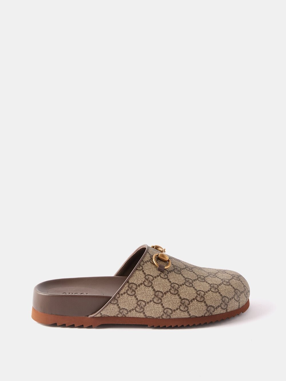 

Парусиновые лоферы без спинки horsebit gg-supreme Gucci, бежевый