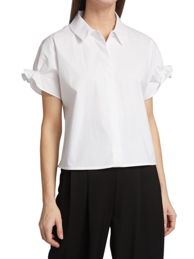 

Хлопковый топ Bea с рюшами и рюшами Halston, цвет Optic White