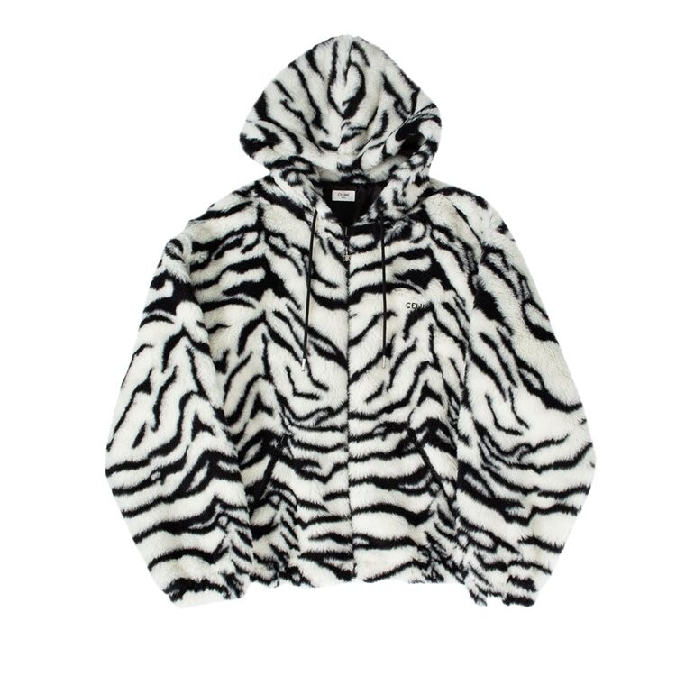 

Куртка CELINE Oversized Fleece 'Off White/Black', белый
