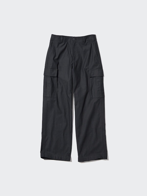 

Широкие прямые брюки-карго Uniqlo, серый