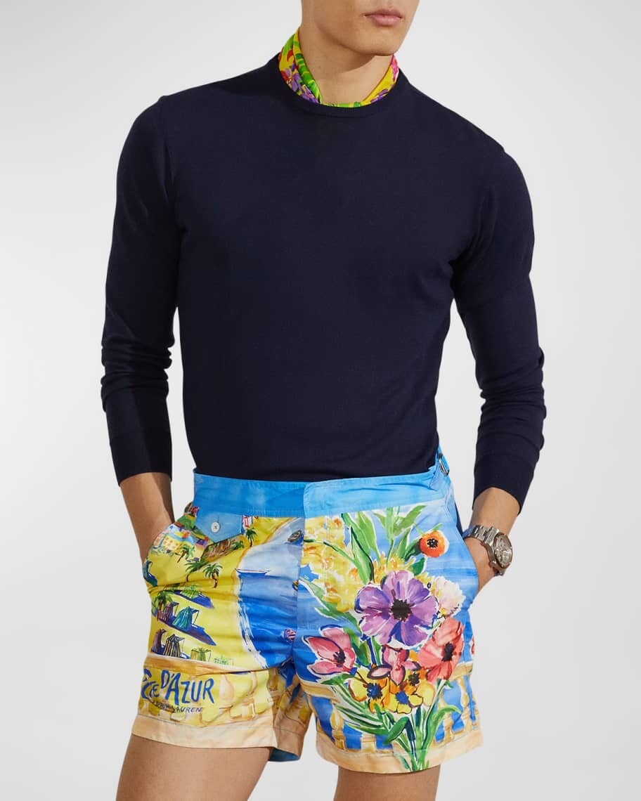 

Мужской хлопковый свитер с круглым вырезом Ralph Lauren Purple Label