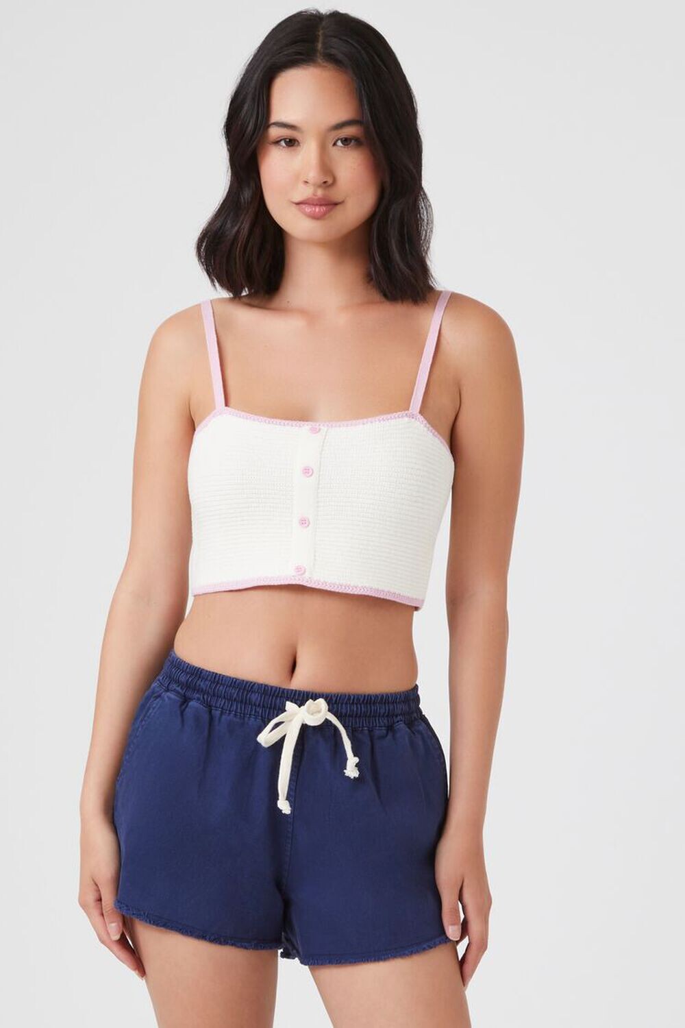

Потертые шорты на шнурке Forever 21, синий