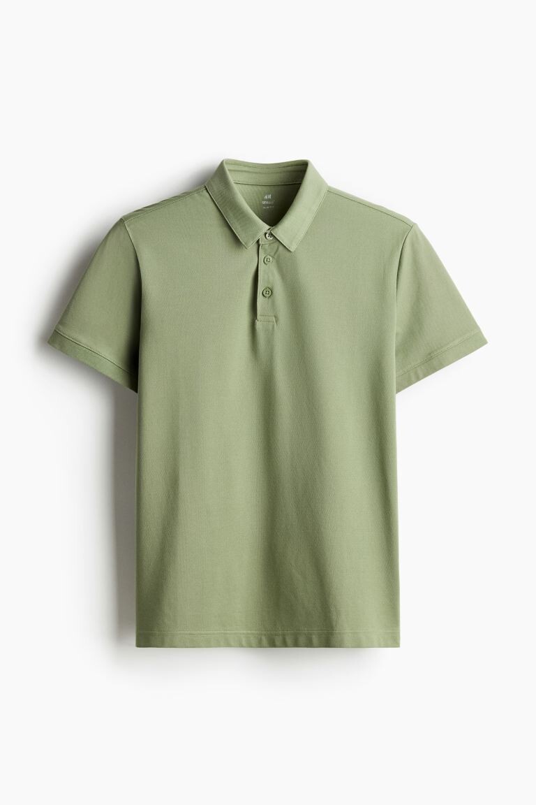 

Рубашка поло Coolmax узкого кроя H&M, зеленый