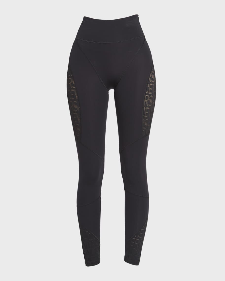 

Леггинсы с сетчатыми вставками Versace Allover