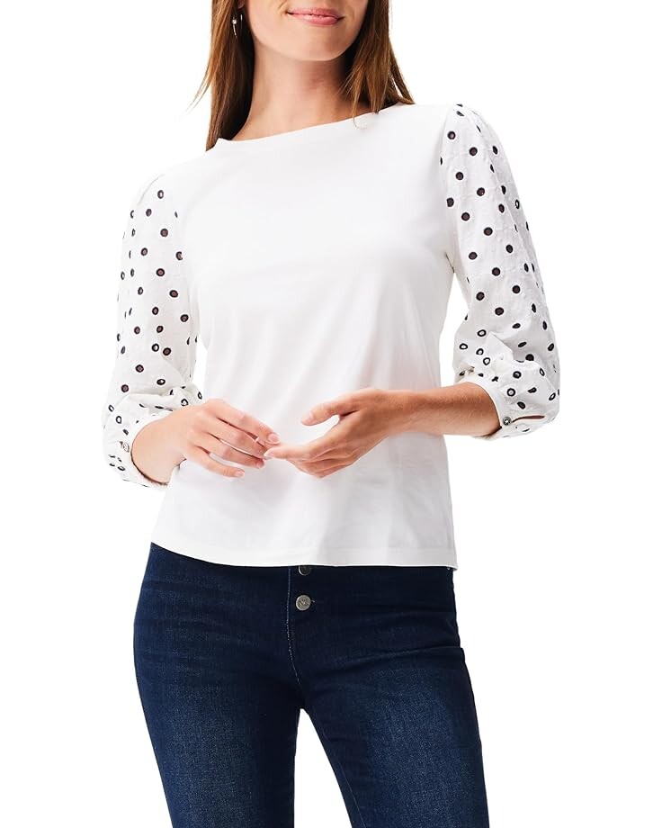

Топ NIC+ZOE Eyelet Breeze, белый