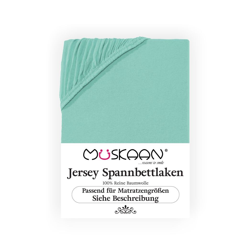 

Простыня Müskaan Jersey 180x200 - 200x220 мятная для кровати с пружинным матрасом и водяной простыни 100% хлопок