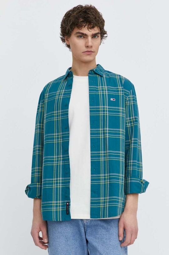 

Хлопчатобумажная рубашка Tommy Jeans, бирюзовый