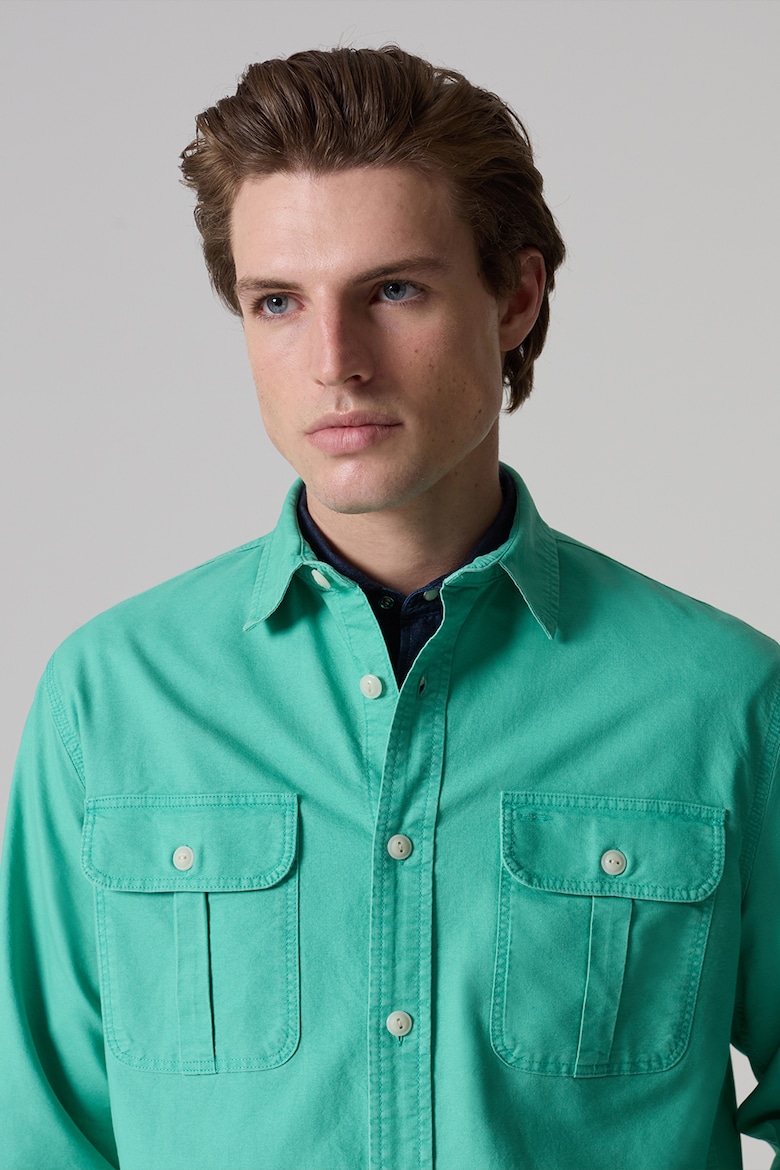 Хлопковая рубашка с карманами Ovs, зеленый цена и фото
