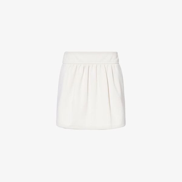 Тканая мини-юбка nettuno с боковыми карманами Max Mara, белый кремового цвета мини юбка nettuno max mara