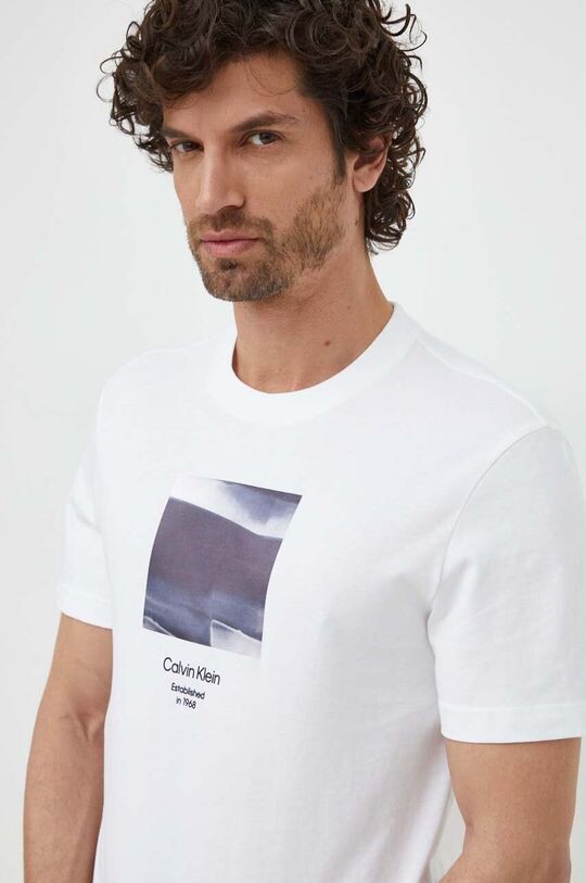 

Хлопковая футболка Calvin Klein, бежевый