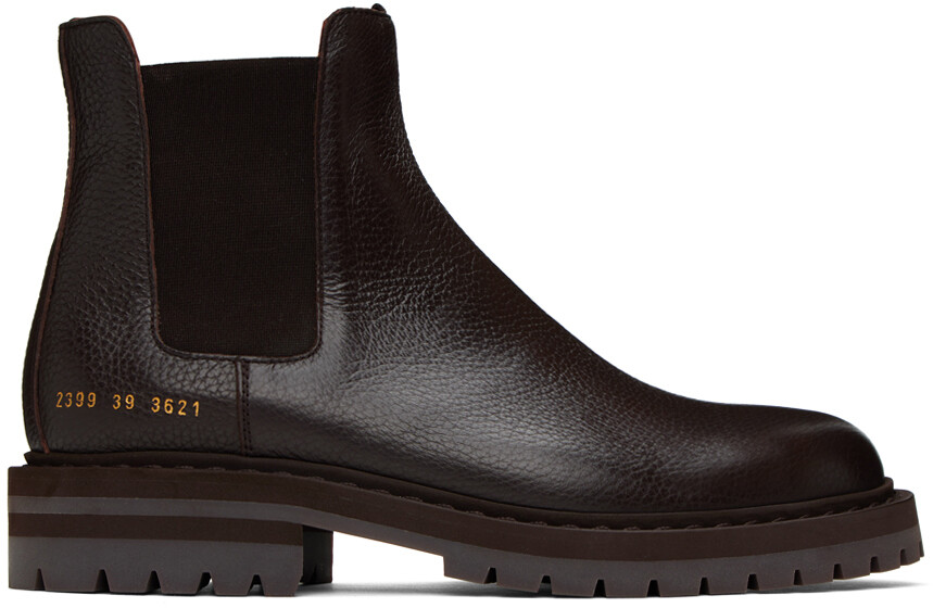 

Common Projects Коричневые ботинки челси с тиснением, Коричневый