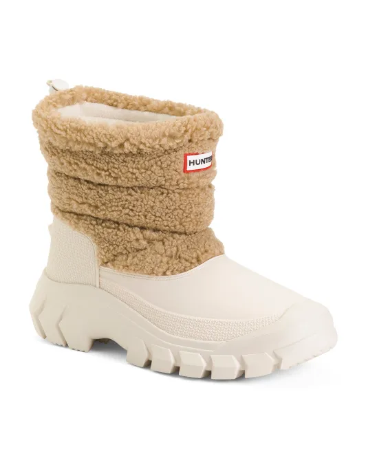 

Короткие зимние ботинки из букле Hunter, цвет Tan/White Willow