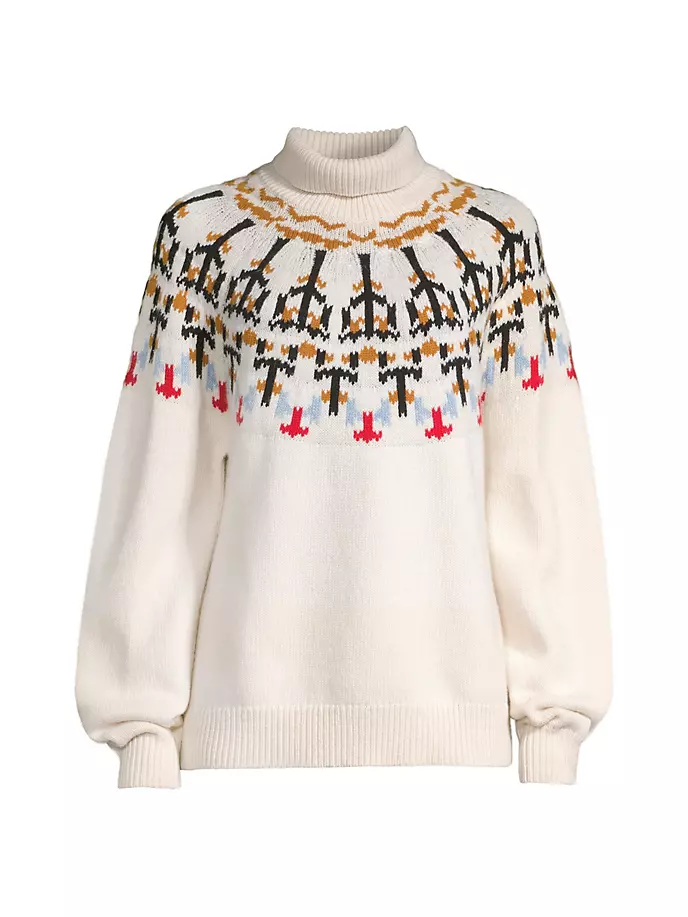 

Разноцветная водолазка Fair Isle Tory Burch, цвет french cream