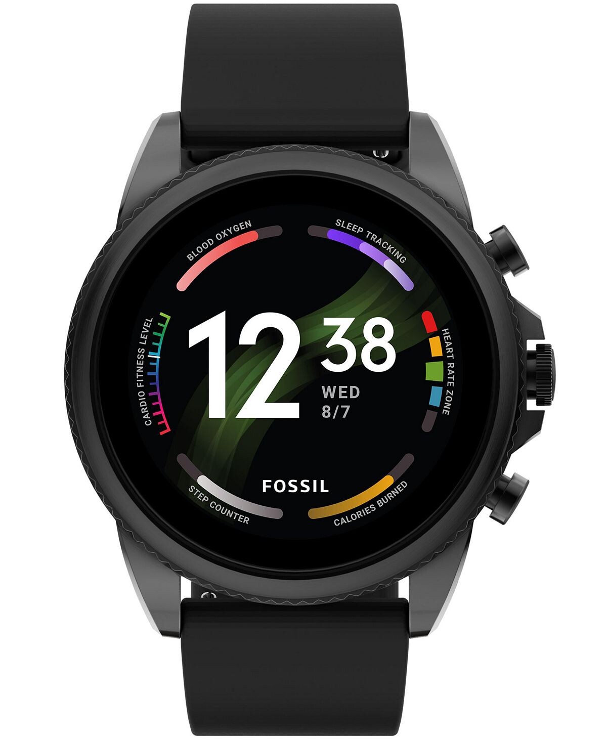 

Мужские умные часы Gen 6 с черным силиконовым ремешком, 44 мм Fossil