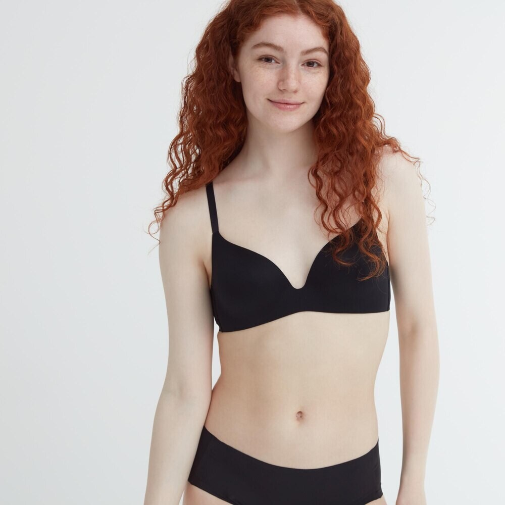 

Бюстгальтер Uniqlo 3D Bra бесшовный, синий/черный
