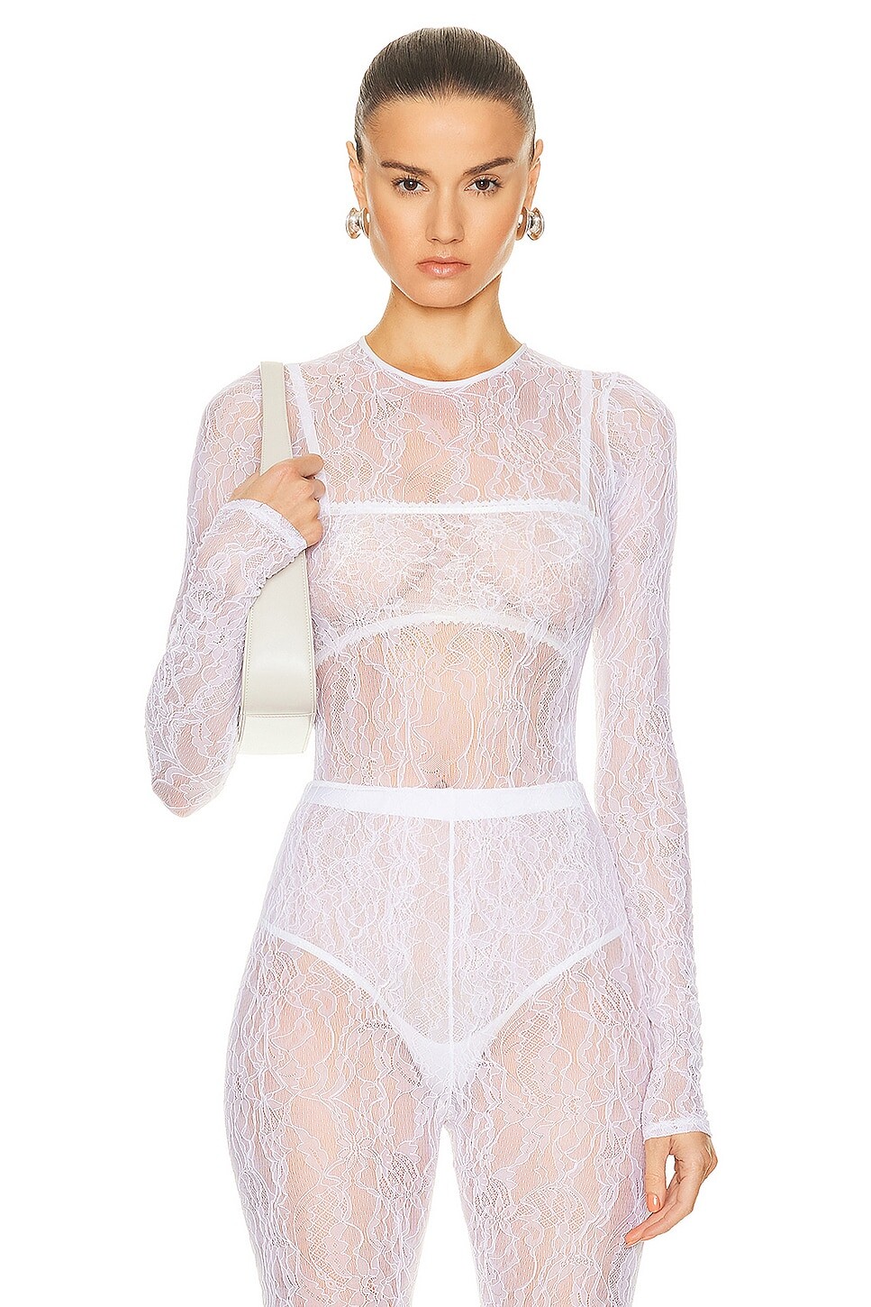 

Боди Wardrobe.Nyc Lace, белый