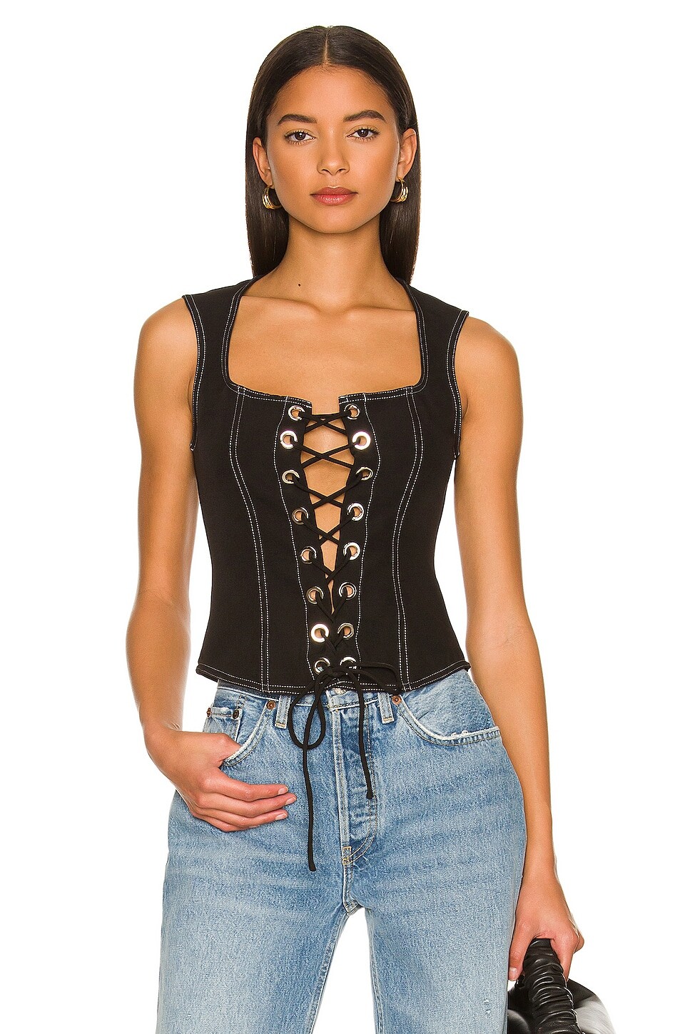 

Топ superdown Jayda Lace Up, черный