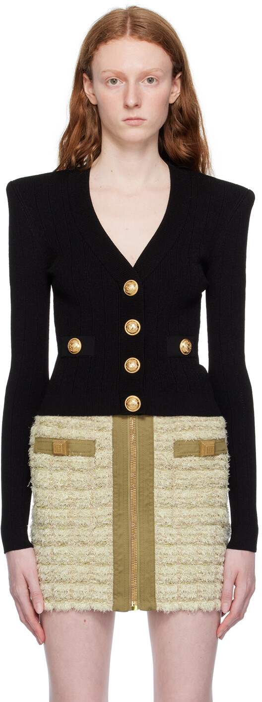 

Черный укороченный кардиган Balmain