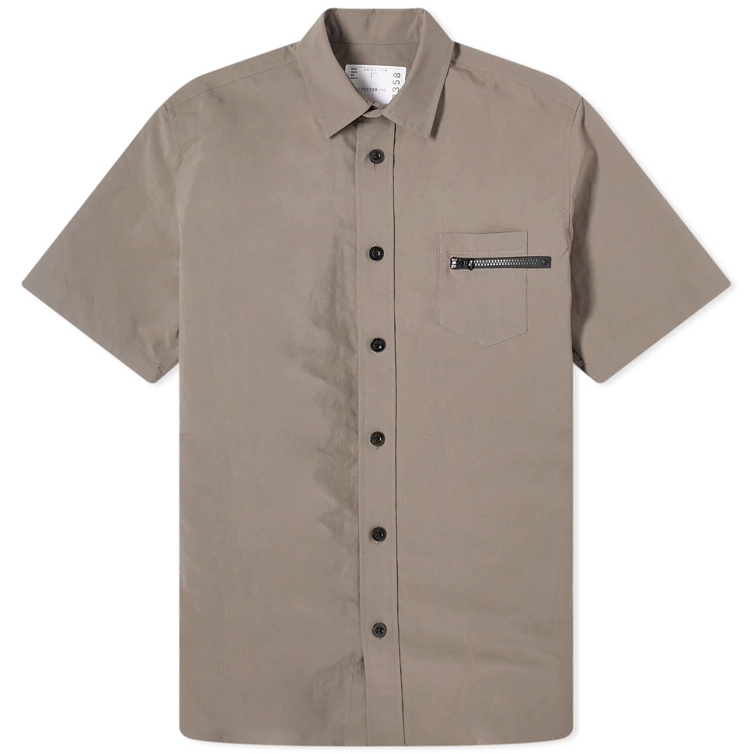 

Рубашка Sacai Matte Taffeta Zip Short Sleeve, серо-коричневый