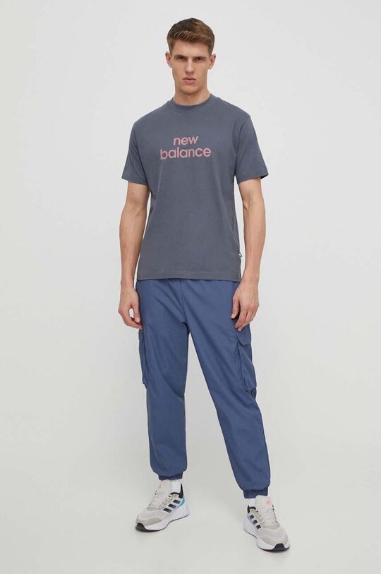 

Хлопковая футболка New Balance, серый