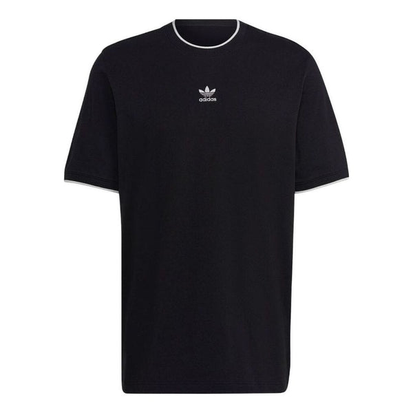 Футболка Men's adidas originals Solid Color Logo Casual Round Neck Short Sleeve Black T-Shirt, черный