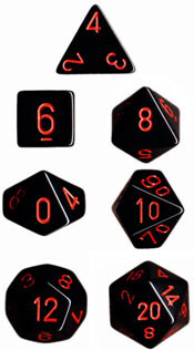 

Аксессуары Chessex Chessex Dice Set: Opaque Black w/ Red (7)