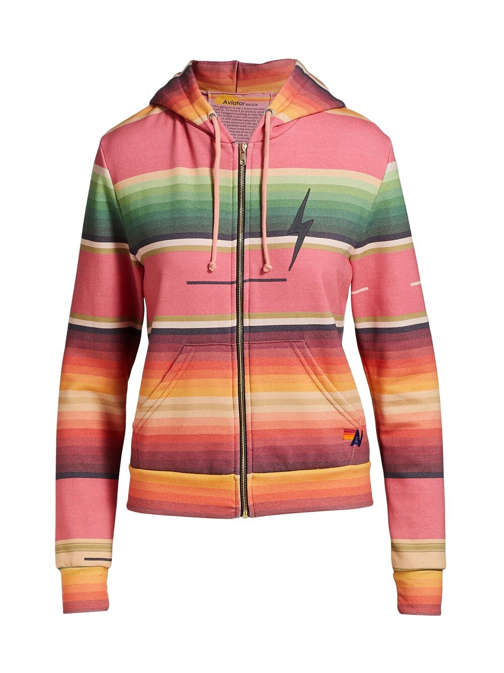 

Толстовка с капюшоном Serape со строчкой на болтах Aviator Nation, розовый