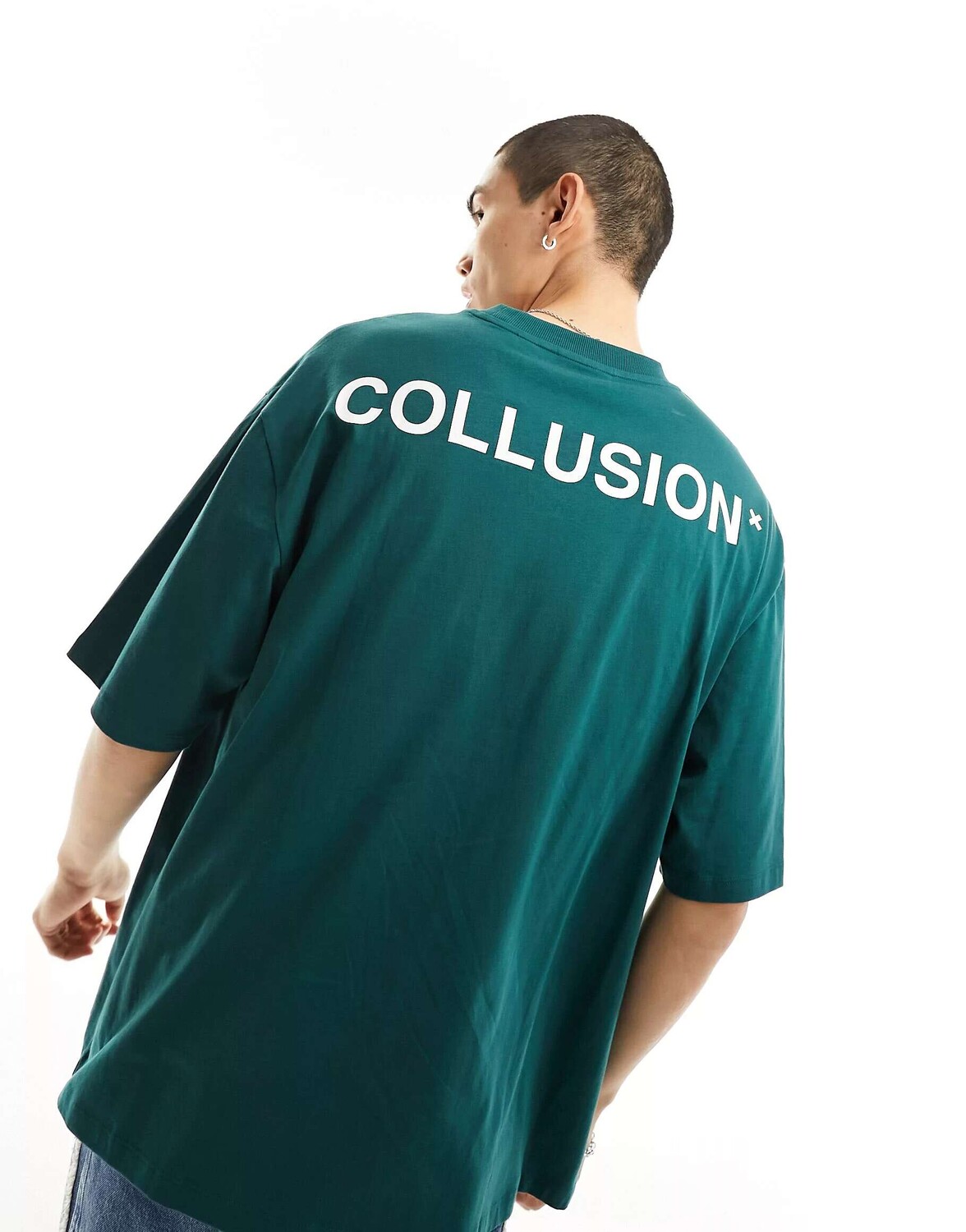 

Зеленая футболка с логотипом COLLUSION, Зеленый