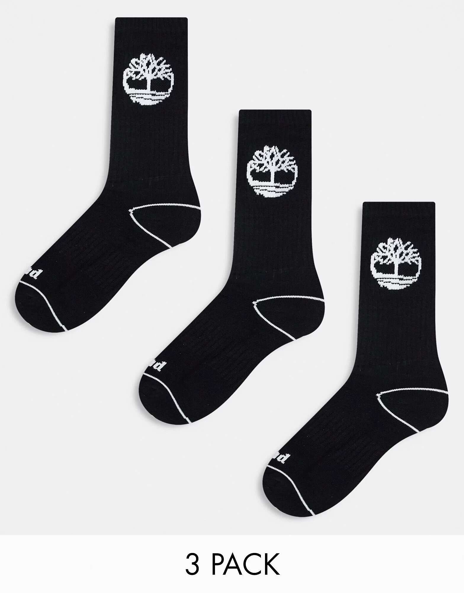 цена Три пары черных носков Timberland Bowden