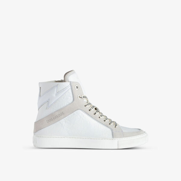 

Высокие кроссовки High Flash из мятой кожи Zadig&Voltaire, цвет blanc