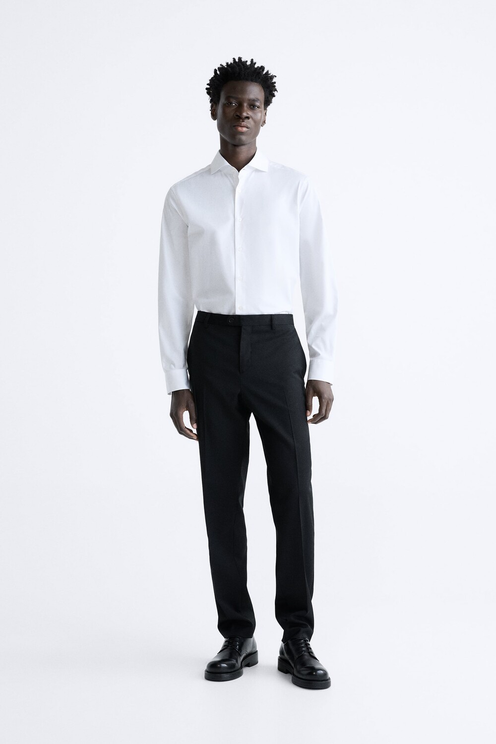 

Рубашка из текстурированной саржи Zara, белый
