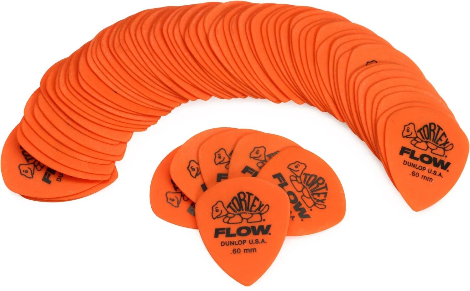 

Медиаторы для гитары Dunlop Tortex Flow — 0,60 мм, оранжевые (72 шт. в упаковке)