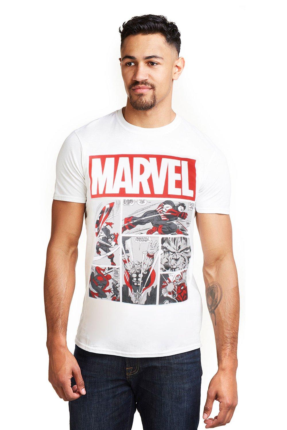 Хлопковая футболка «Герои комиксов» Marvel, белый