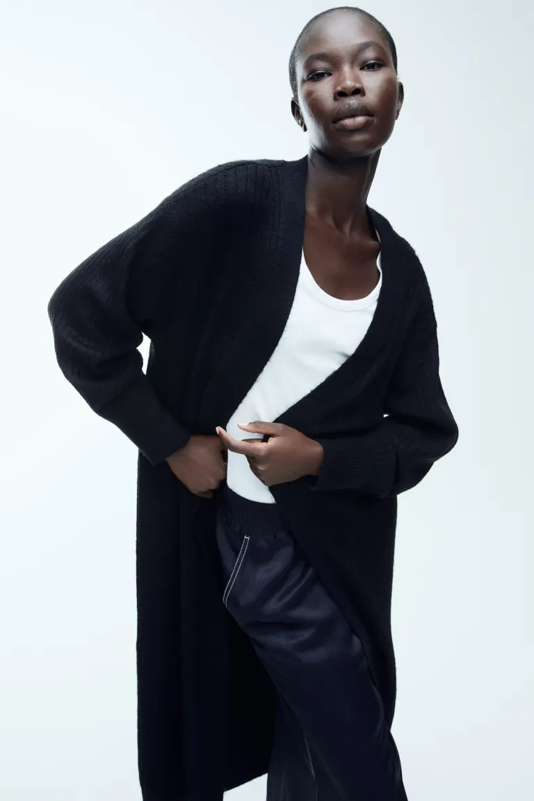 

Длинный кардиган H&M, черный