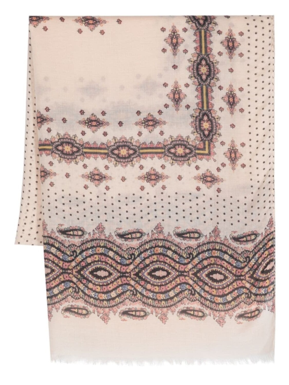 

ETRO шарф с абстрактным узором и бахромой, нейтральный цвет