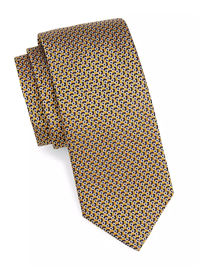 

Абстрактный шелковый галстук Canali, желтый