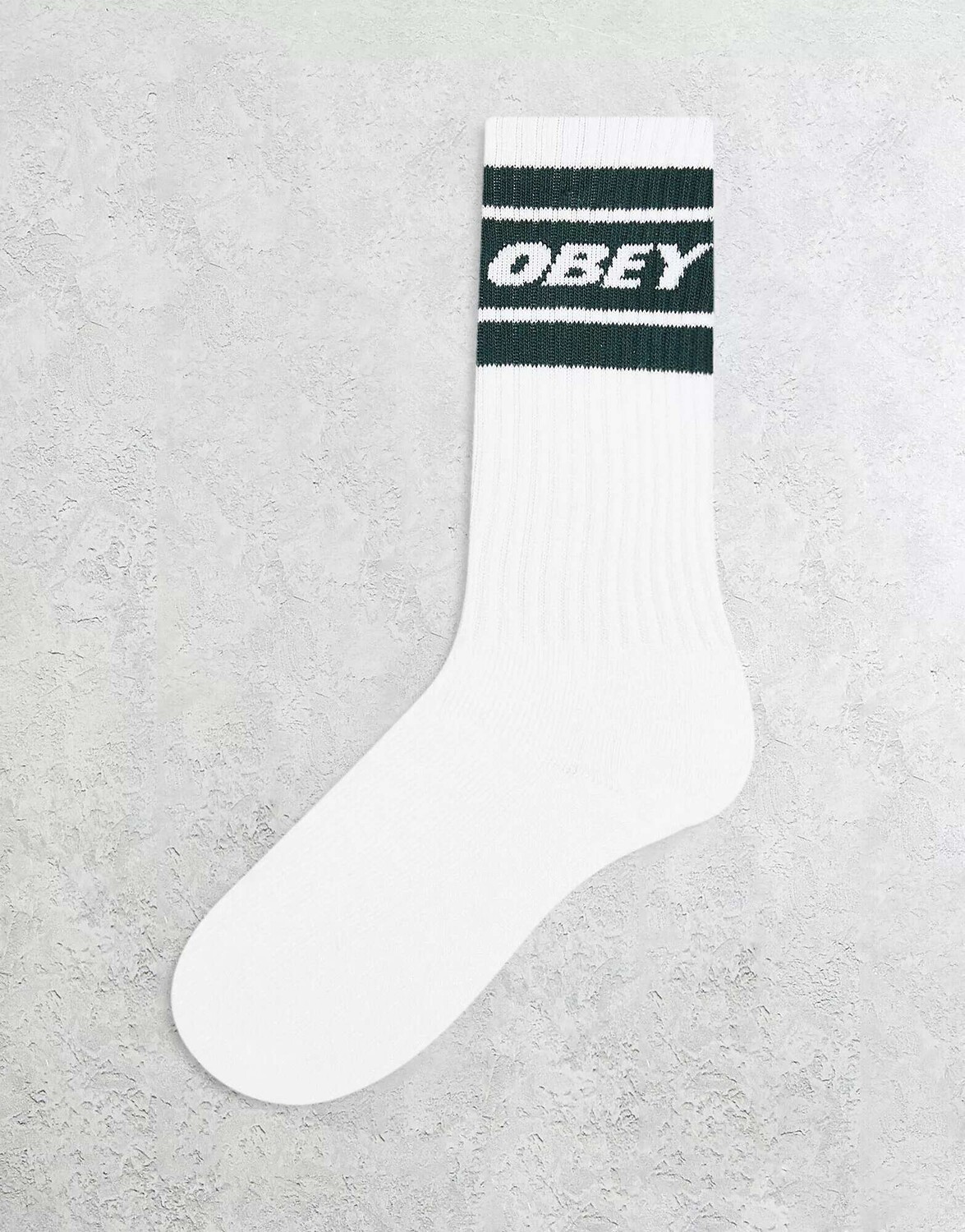 

Белые носки Obey Cooper II с зеленой полосой