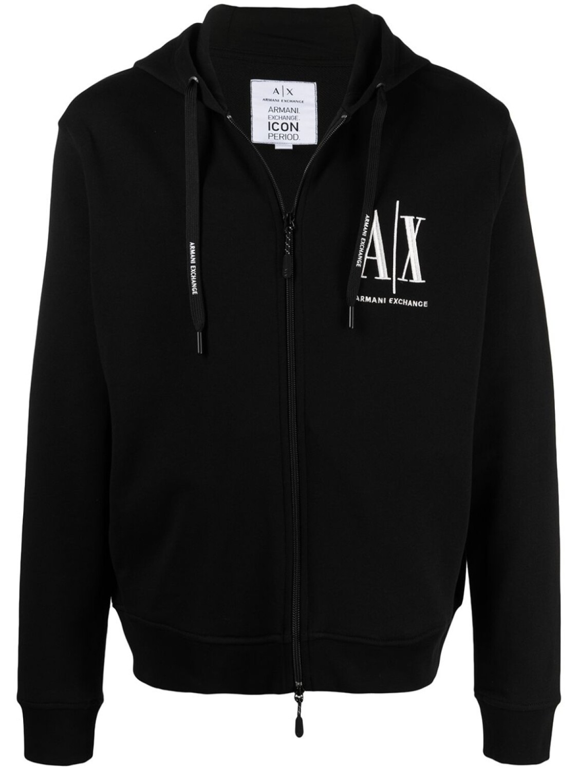 

Armani Exchange худи с кулиской и вышитым логотипом, черный