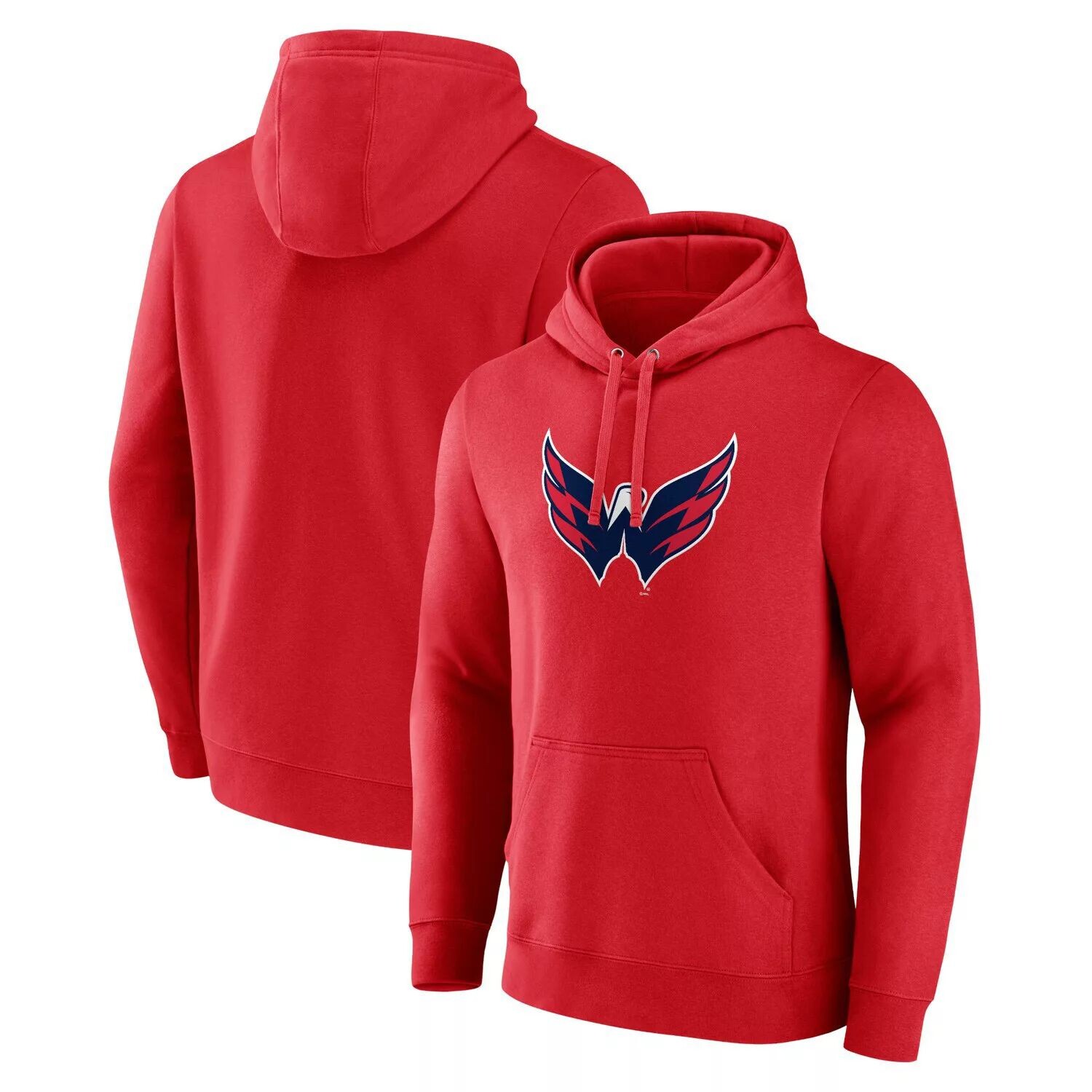 

Мужской красный пуловер с капюшоном с фирменным логотипом Washington Capitals Primary Logo Fanatics
