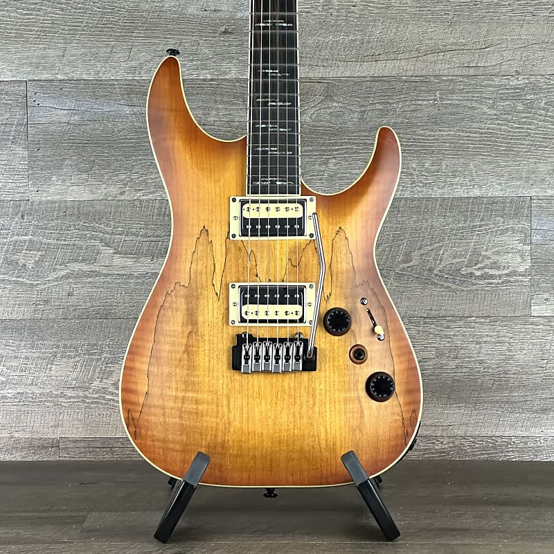 Электрогитара Schecter C-1 Exotic Spalted Maple - Satin Natural Vintage Burst