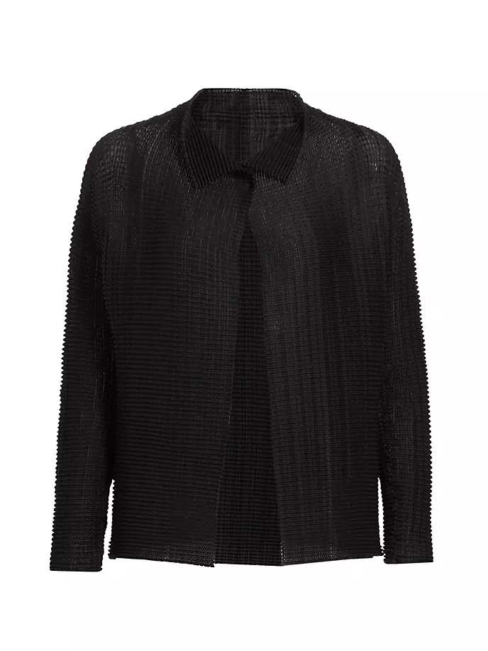 

Плиссированный кардиган с шерстяными складками Issey Miyake, черный