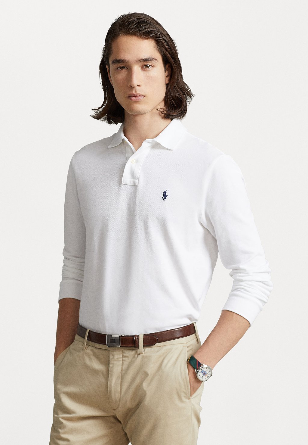 Рубашка-поло CUSTOM SLIM FIT Polo Ralph Lauren, белый