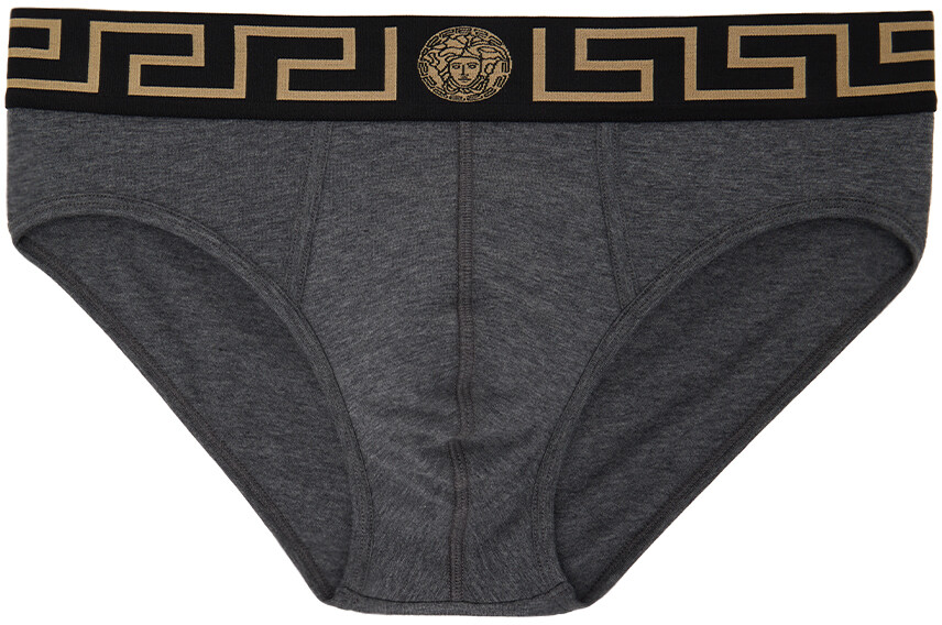

Серые трусы с каймой Greca Versace Underwear