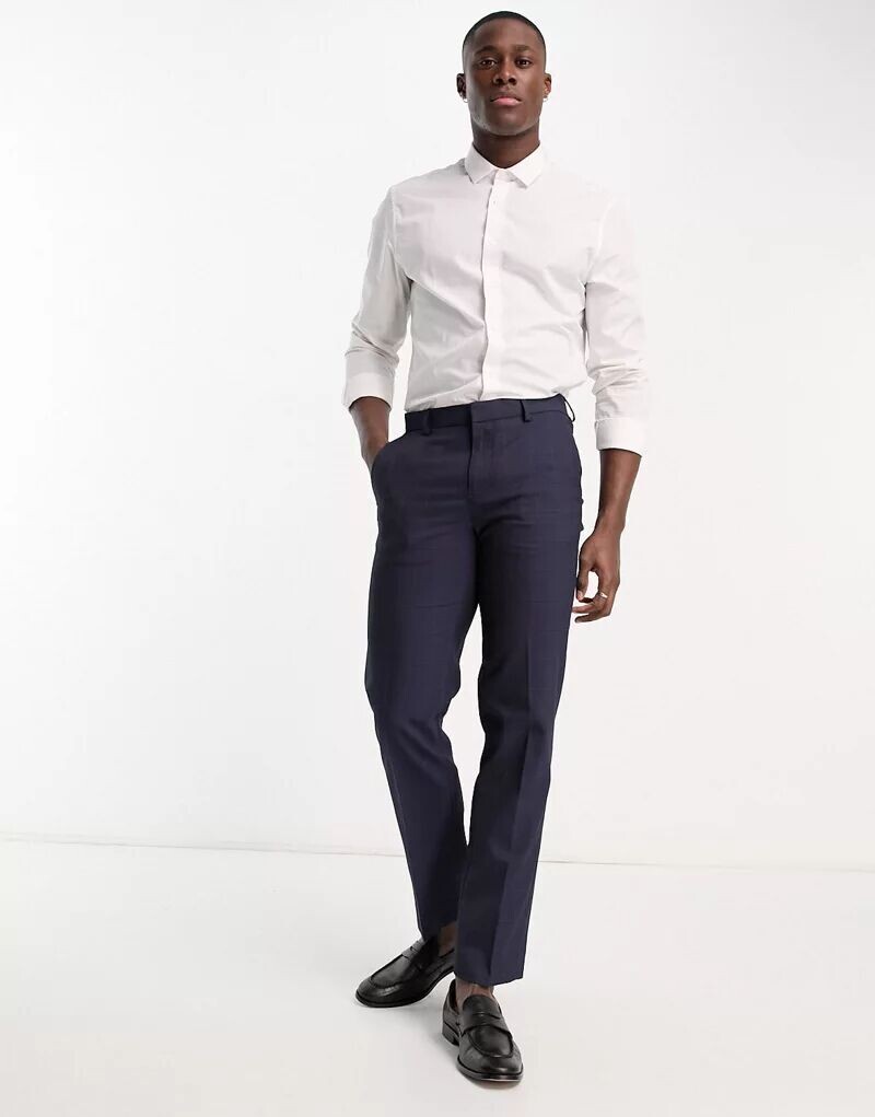 

Брюки Ben Sherman в темно-синюю и бордовую клетку